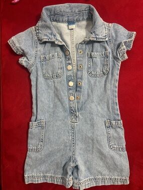 Old Navy Light Wash Denim Short Romper